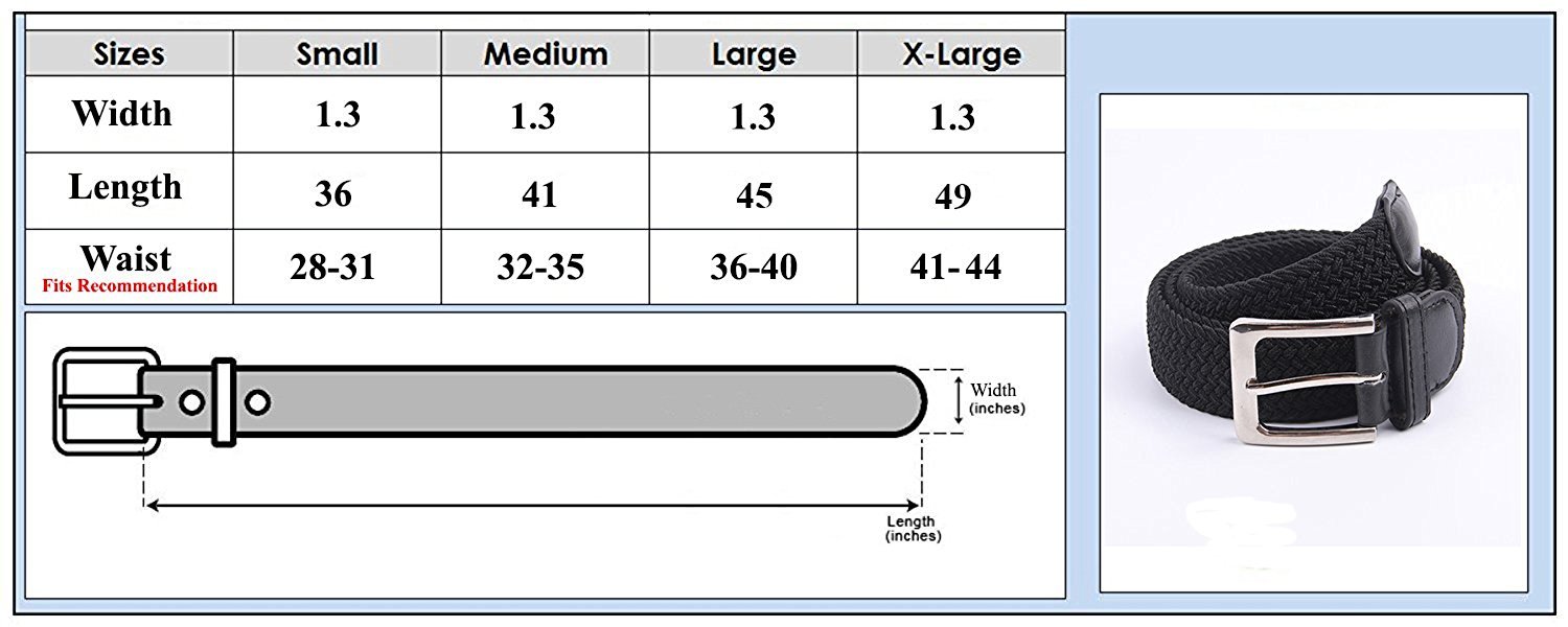 Gelante Canvas Elastic Fabric Woven Stretch Braided Belts