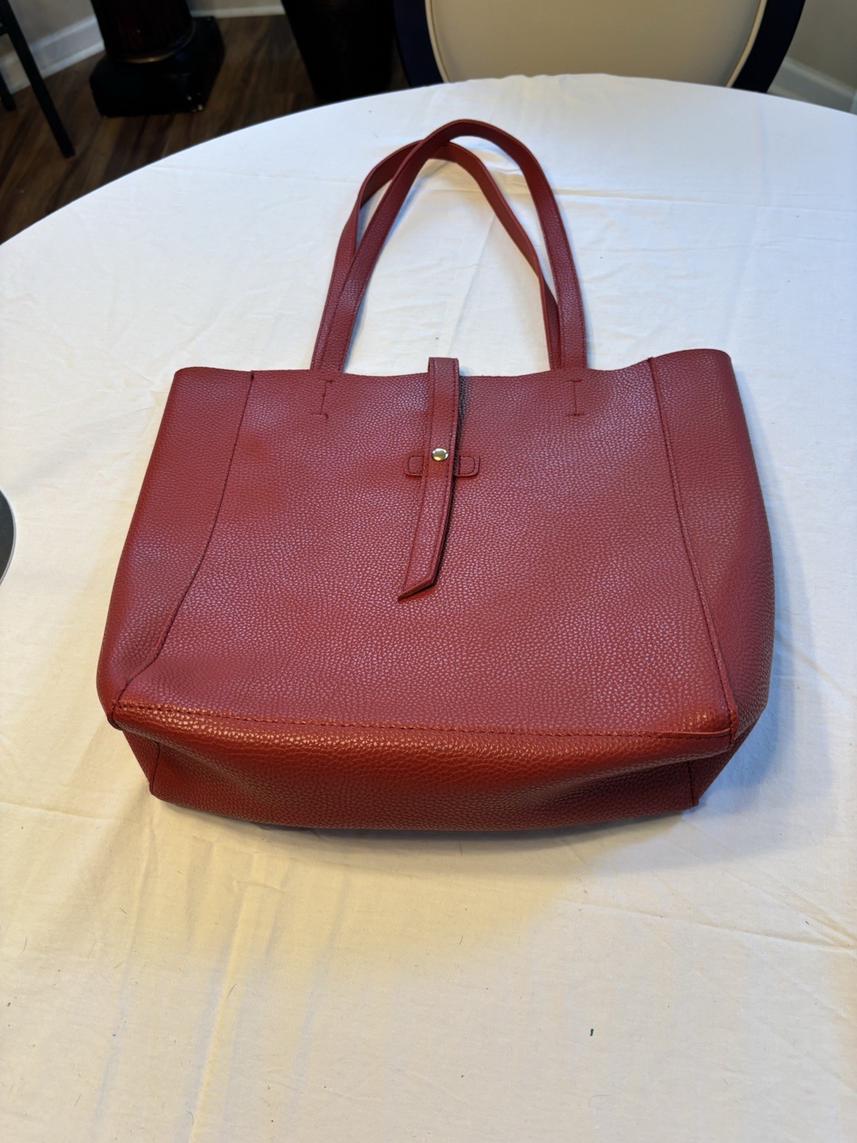 Red Faux Leather Mob Wife Tote