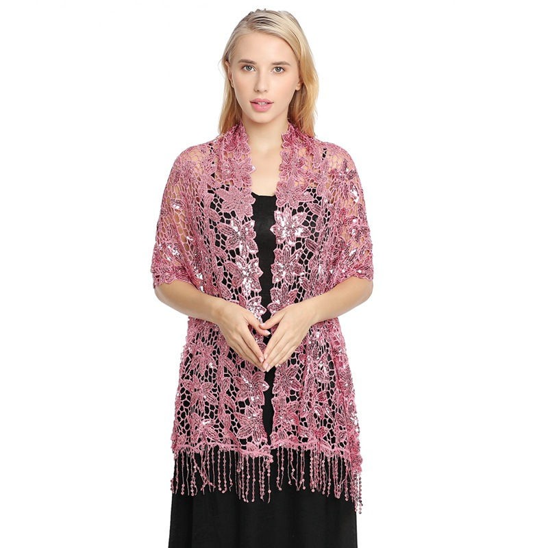 Sequin Tassel Shawl Water Soluble High-End Evening Gown Shawl Cheongsam Women