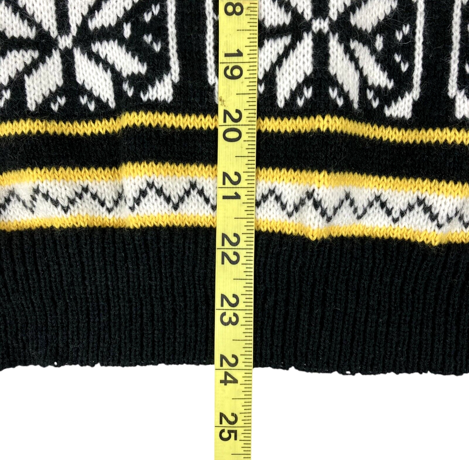 Vtg World Trade Knits Fair Isle Sweater Mock Neck Women’s S Acrylic Yellow Black