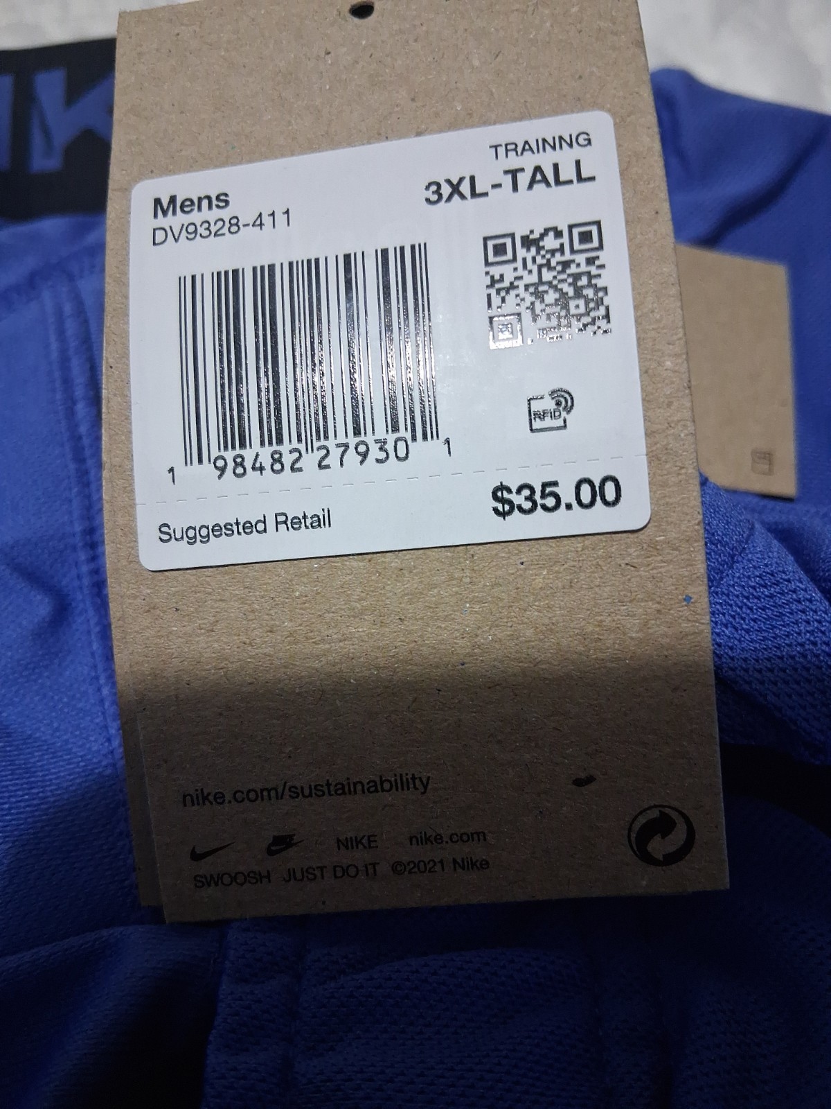Nike Totality Training 9” Blue Standard Shorts Mens 3XL Tall New