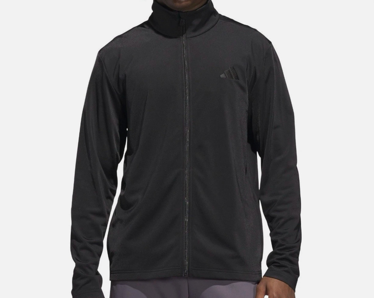 NWT Adidas Men’s Tricot Track Jacket Full Zip Athletic Black Size L