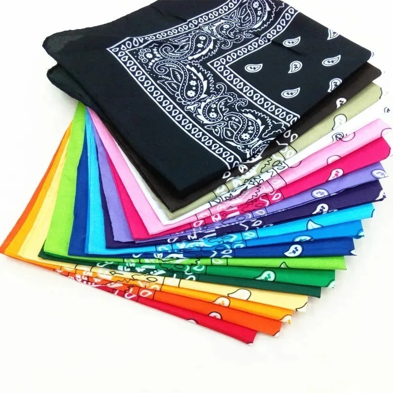 1-10Pcs Bandana 100% Cotton Paisley Print Double-Sided Scarf Head Neck Face Mask