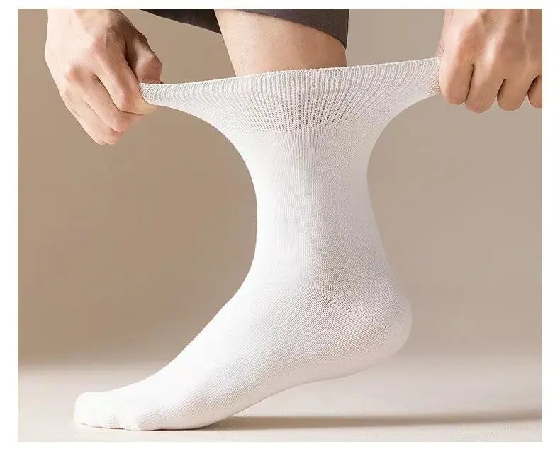 5 Pairs Diabetic Socks Loose Top Non-Binding Cotton Comfort Wide Fit Breathable