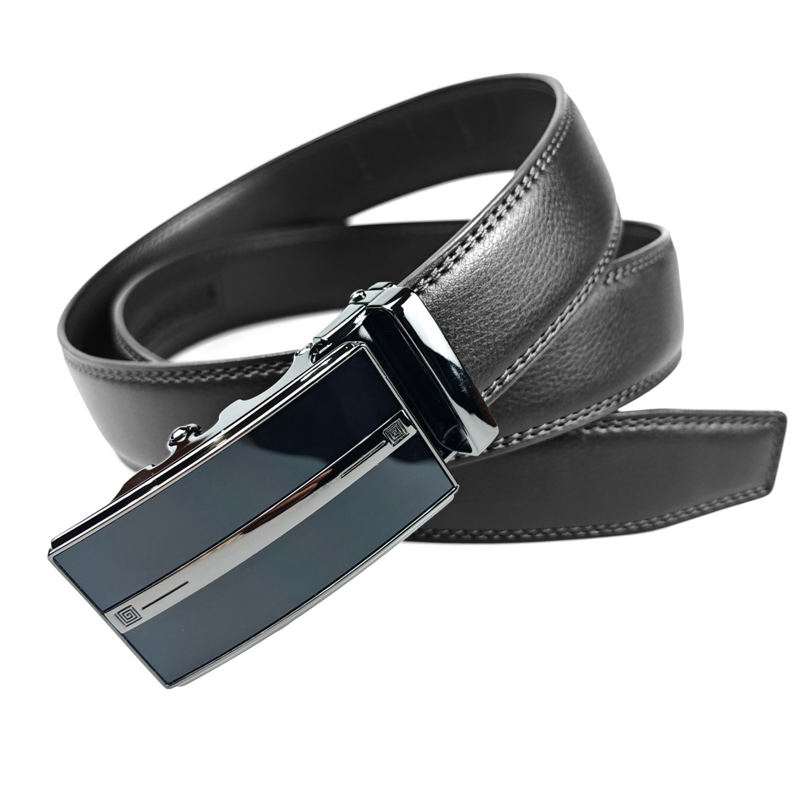 Genuine Real Leather Mens Ratchet Belt Belts For Men Adjustable Automatic Buckle