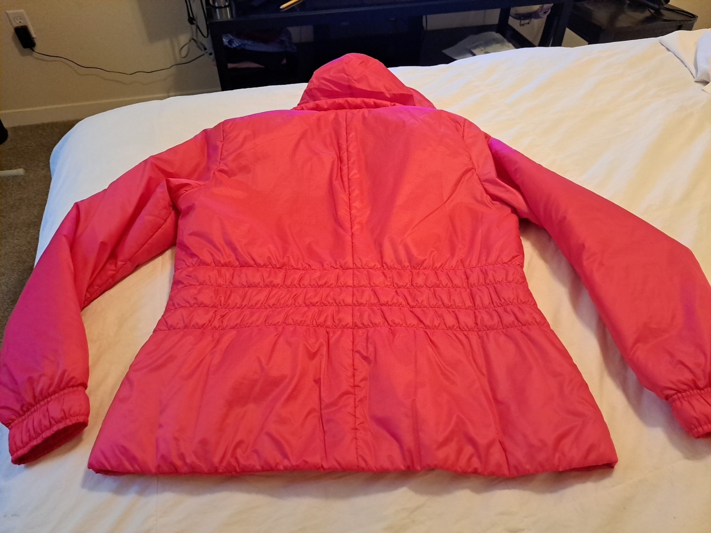 Nike Golf Hot Pink Zip up Puffer Jacket Hooded Size L EUC Returns Accepted
