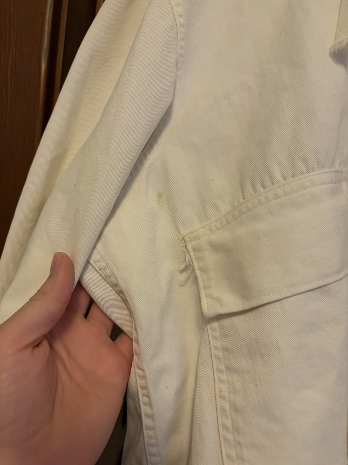 1940s WWII USN US Navy Salvage White Gunner Smock Anorak Jacket