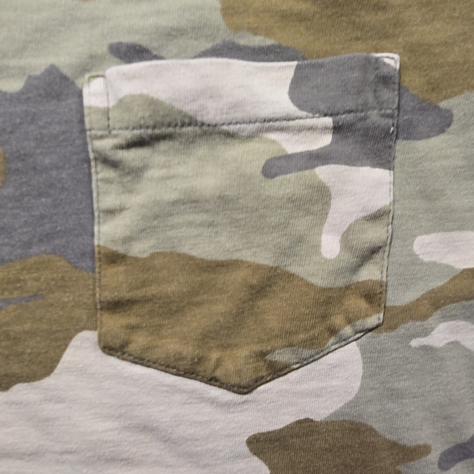 Madewell Women’s Multicolor Camouflage 100% Cotton Knit Pocket Tee Crew XS