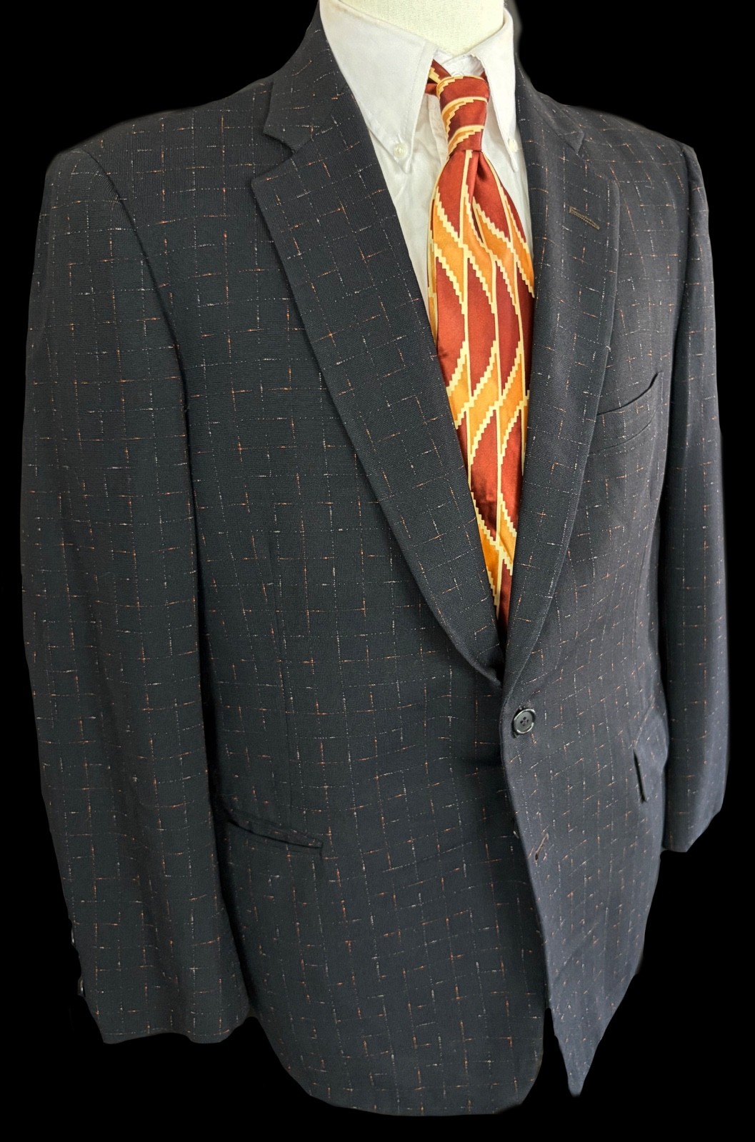 Vintage 50s Flecked Wool Sport Coat Atomic Age Mid Century Mad Men Blazer 42-44R
