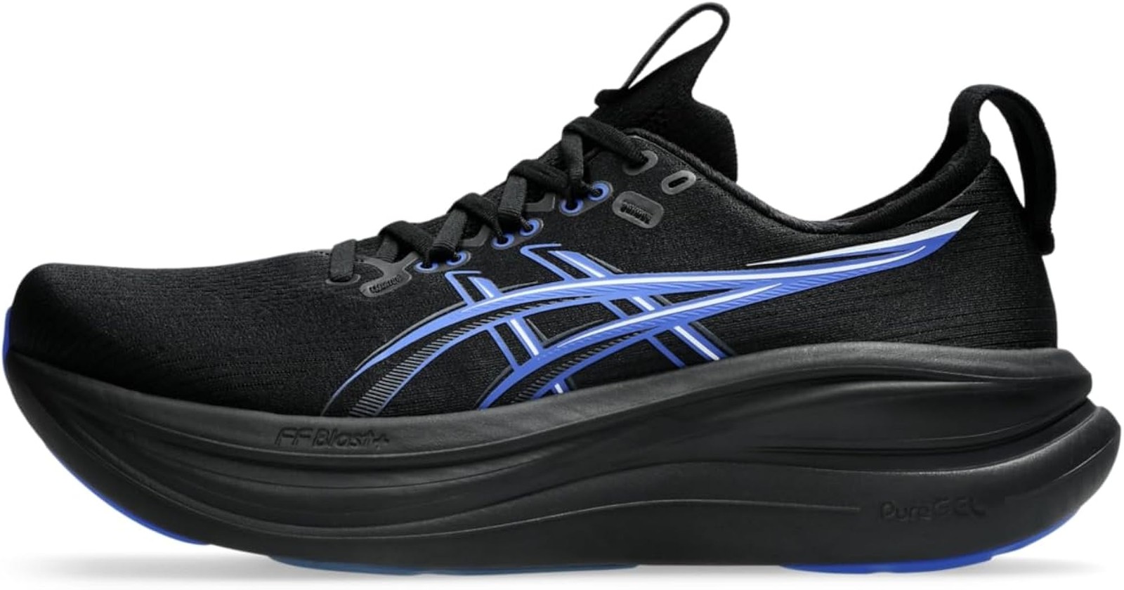 ASICS Men’s Gel-Nimbus 28 Running Shoes, 10.5, Black/NEON Blue – Black/Neon Blue