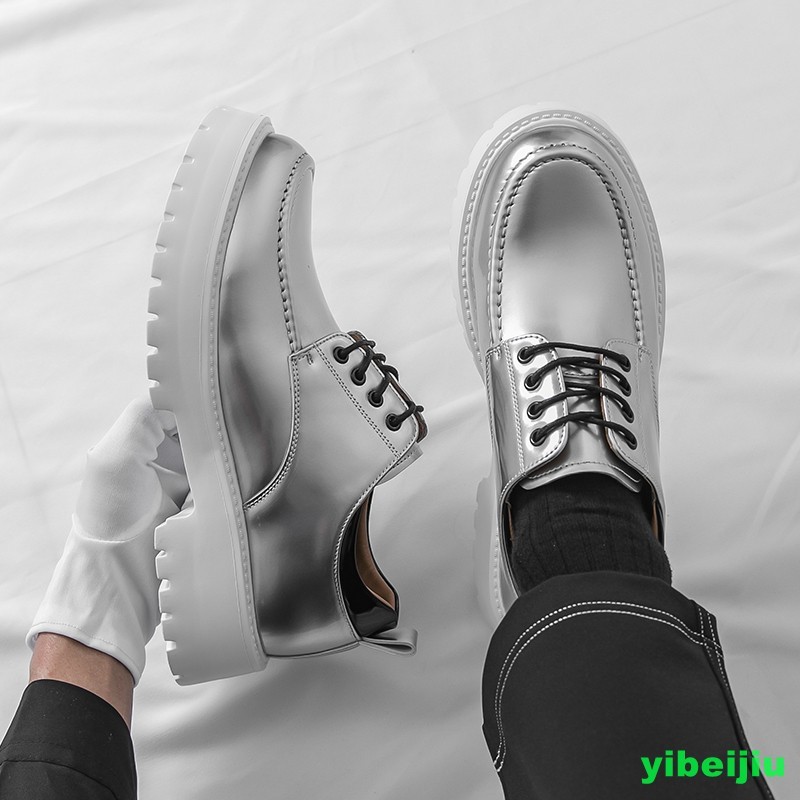 Mens Evening Lace Up Patent Leather Round Toe Derby Evening Shoes Oxford Man New