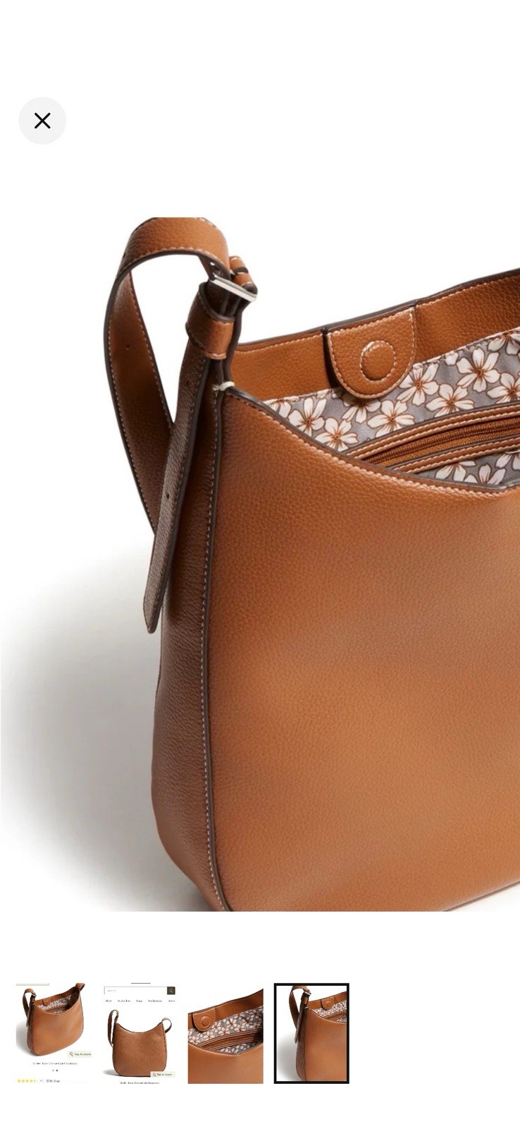 Vera Bradley NWT Outlet Hobo Convertible Crossbody in Faux Leather
