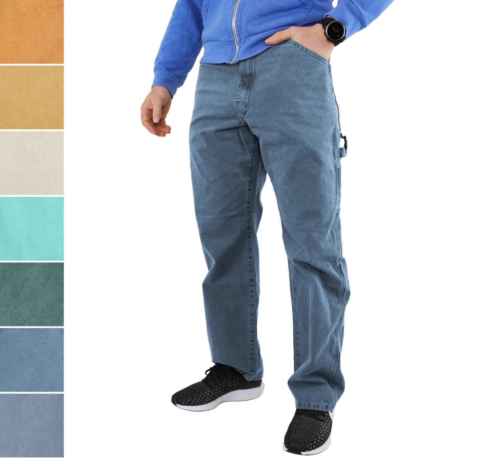 Dickies Men’s Carpenter Pants Double Stitch, Multiple Pockets, 2 Tool Loops Deni