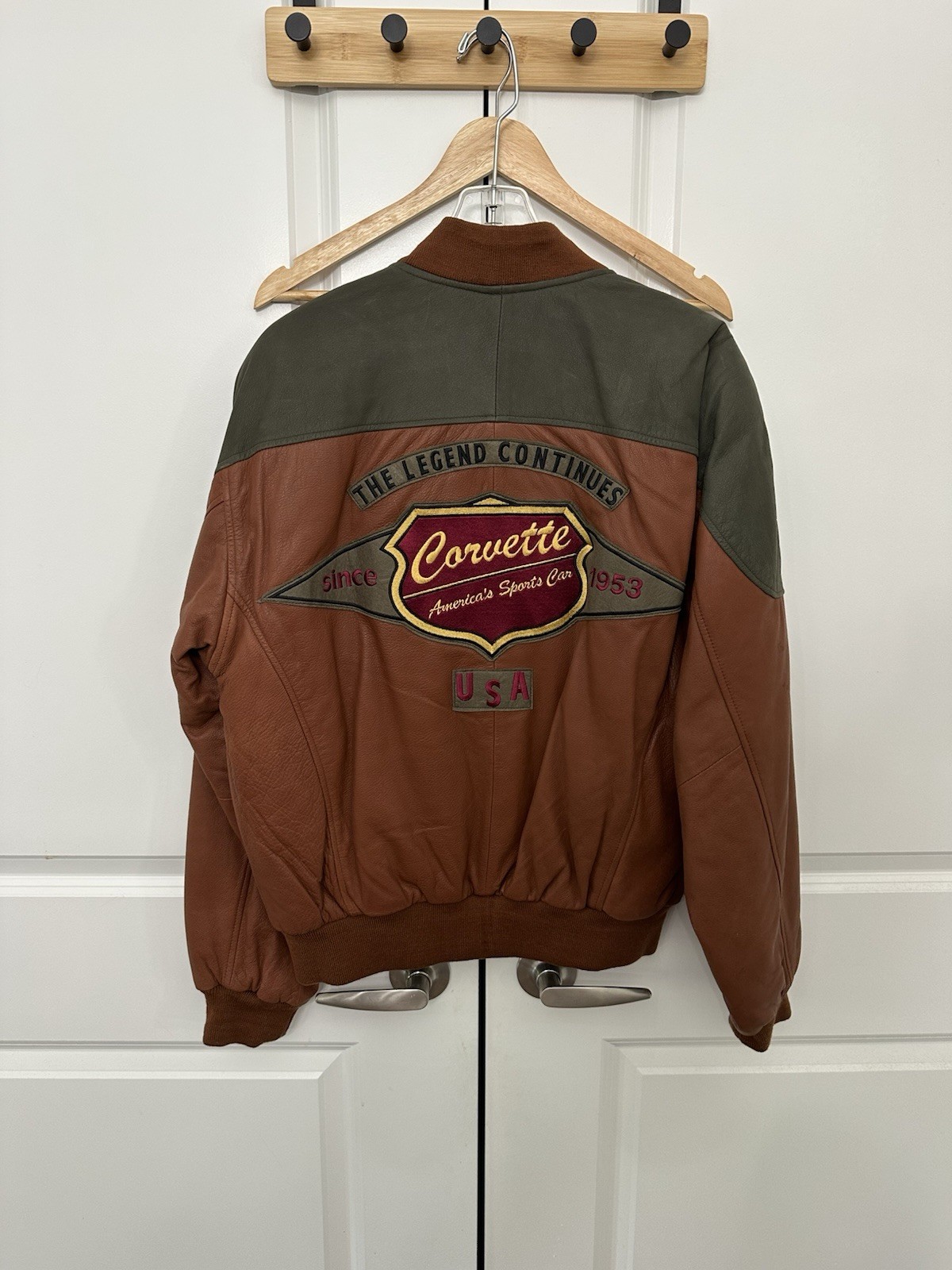 Corvette – Reed Men’s Leather Bomber Jacket Full Zip Brown