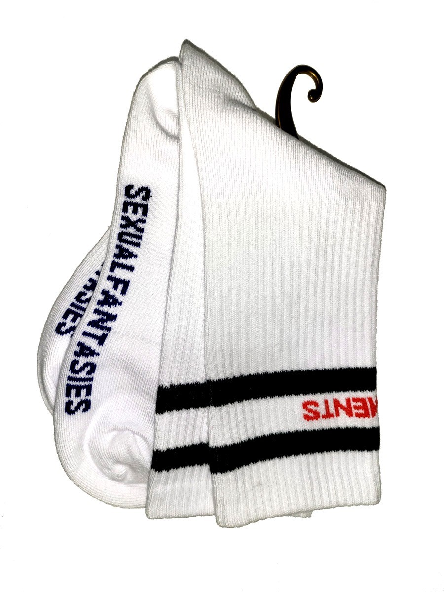 3-Pack VETEMENTS Sexual Fantasies Men’s Socks – White – One Size – Free Shipping