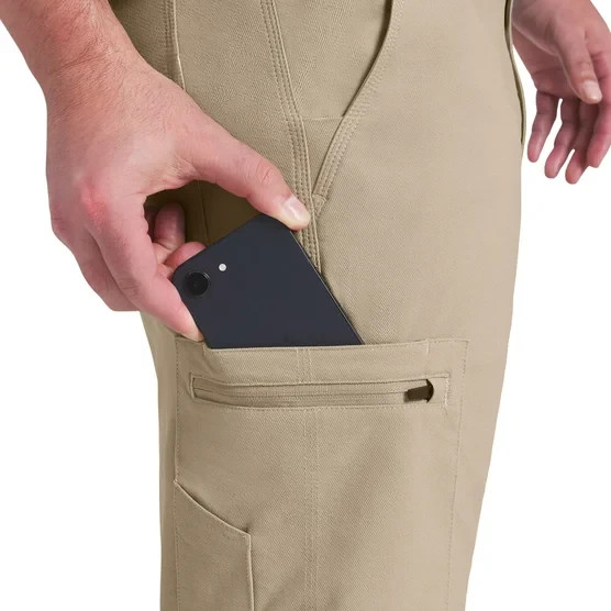 Wrangler Men’s Tech Cargo Pants Stretch Nylon Zip Pocket Work Utility New Tan