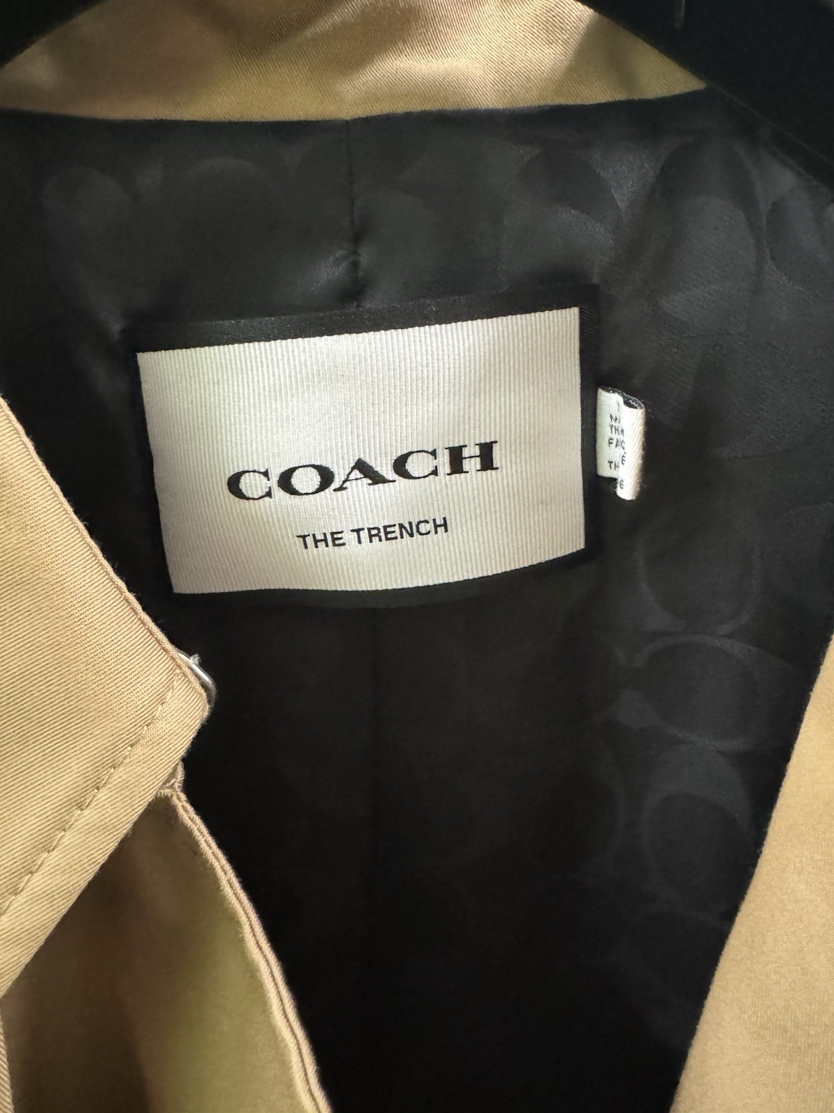 Coach Men’s Beige Long Trench Coat Cotton Blend Button Closure Size xxl