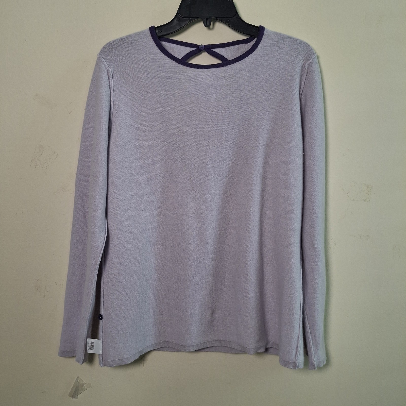 Robert Talbott 100% Cashmere Sweater Purple Women XL Open Back Preppy Old Money