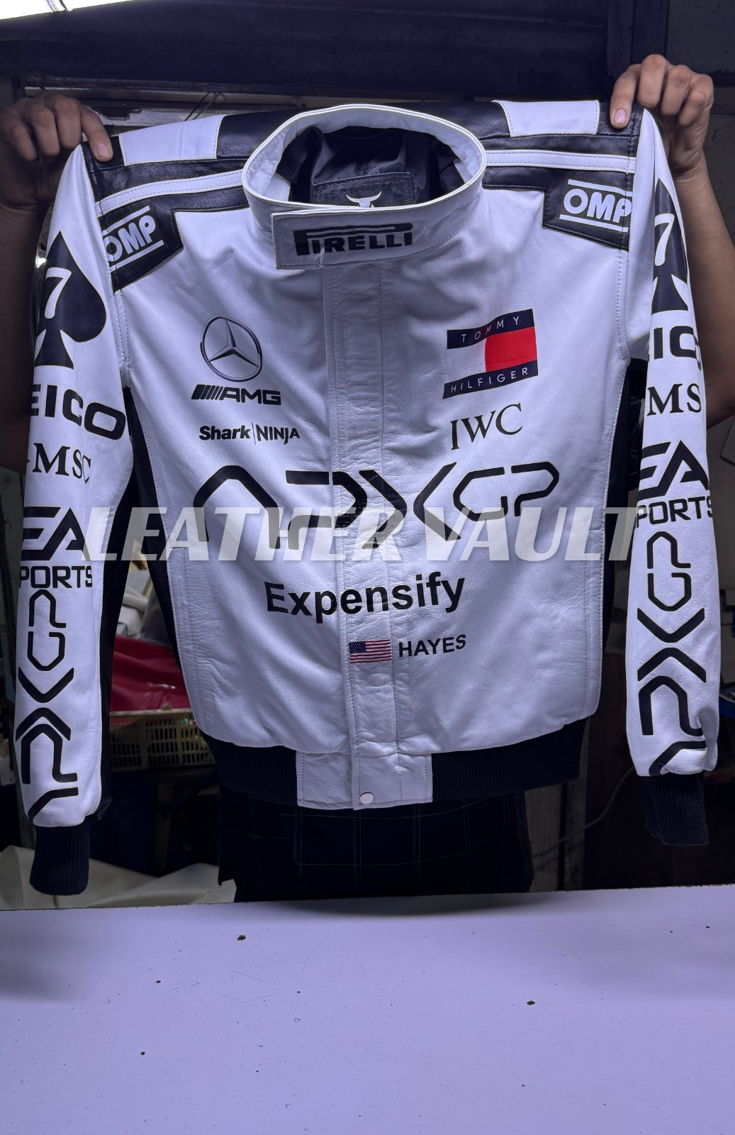 NEW MEN’S BRAD PITT F1 MOVIE 2025 Inspired Racer Leather Bomber Jacket Cosplay
