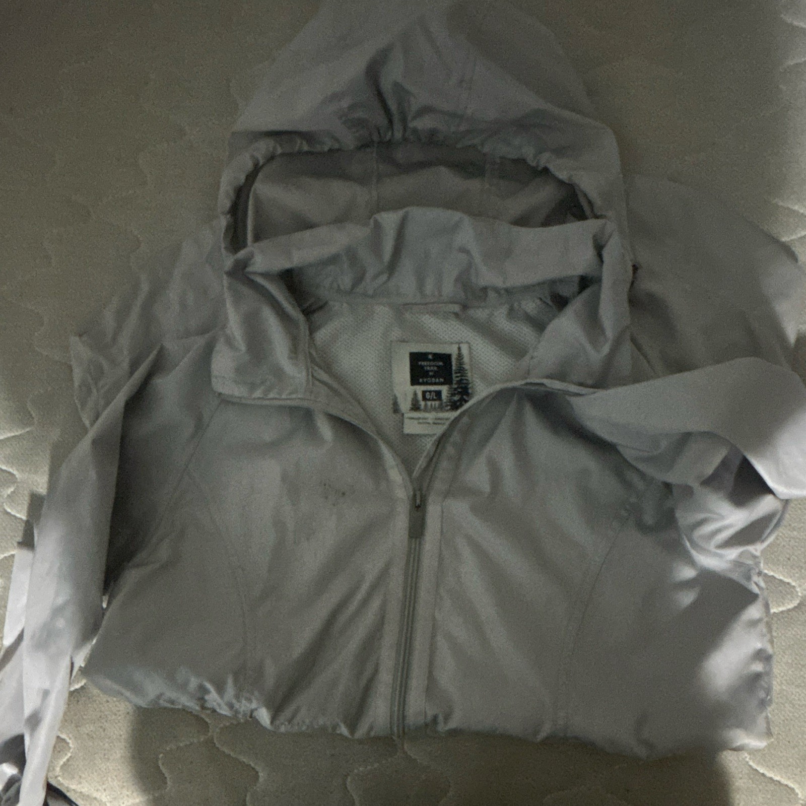 Freedom Trail by Kyodan Women’s Hooded Full Zip Windbreaker Jacket Gray G/L Long