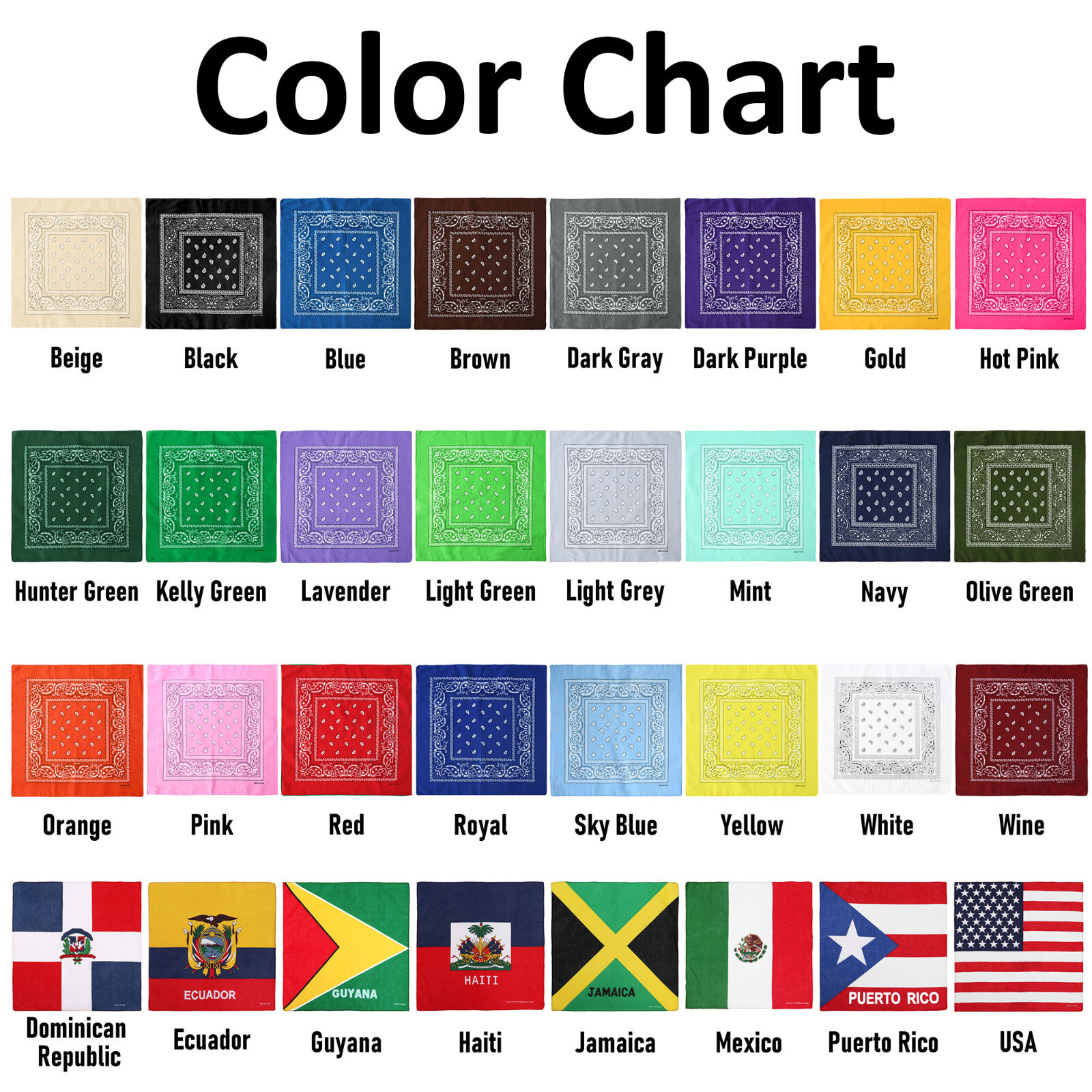 12 Pack Bandanas Multipurpose Cotton Novelty Paisley Bandana Headband Men Women