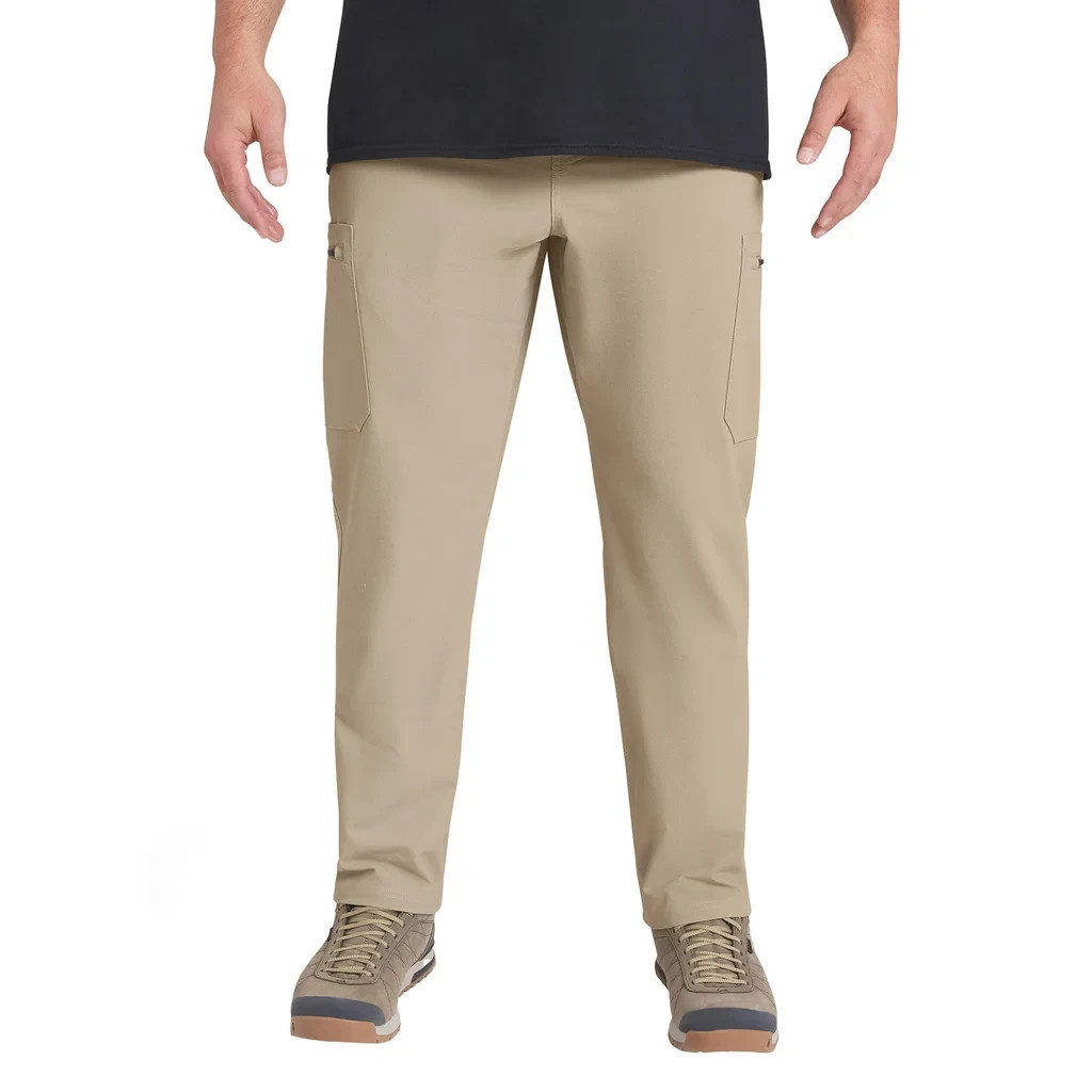 Wrangler Men’s Tech Cargo Pants Stretch Nylon Zip Pocket Work Utility New Tan