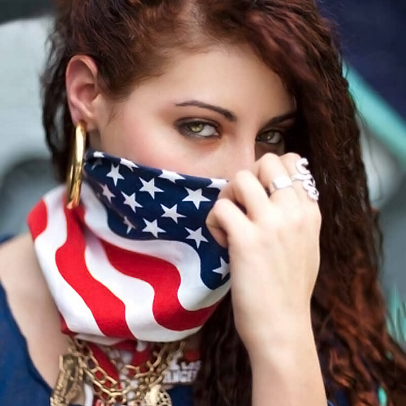 3/6/12/24/36/50/100 Pack USA America Wavy Flag 100% Cotton Bandana 22″x22″