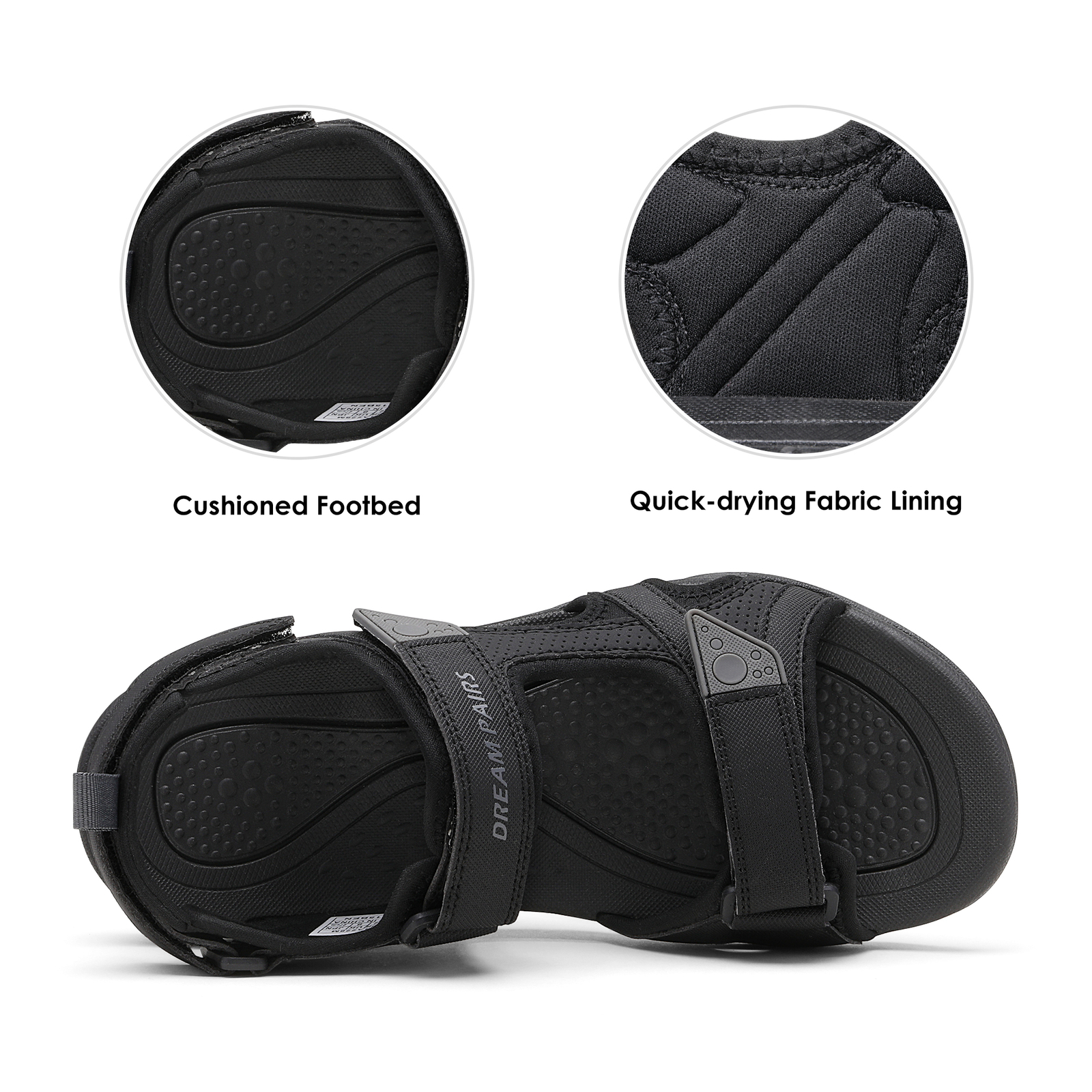 DREAM PAIRS Men Athletic Sandals Beach Sandals Sport Outdoor Arch Support Sandal