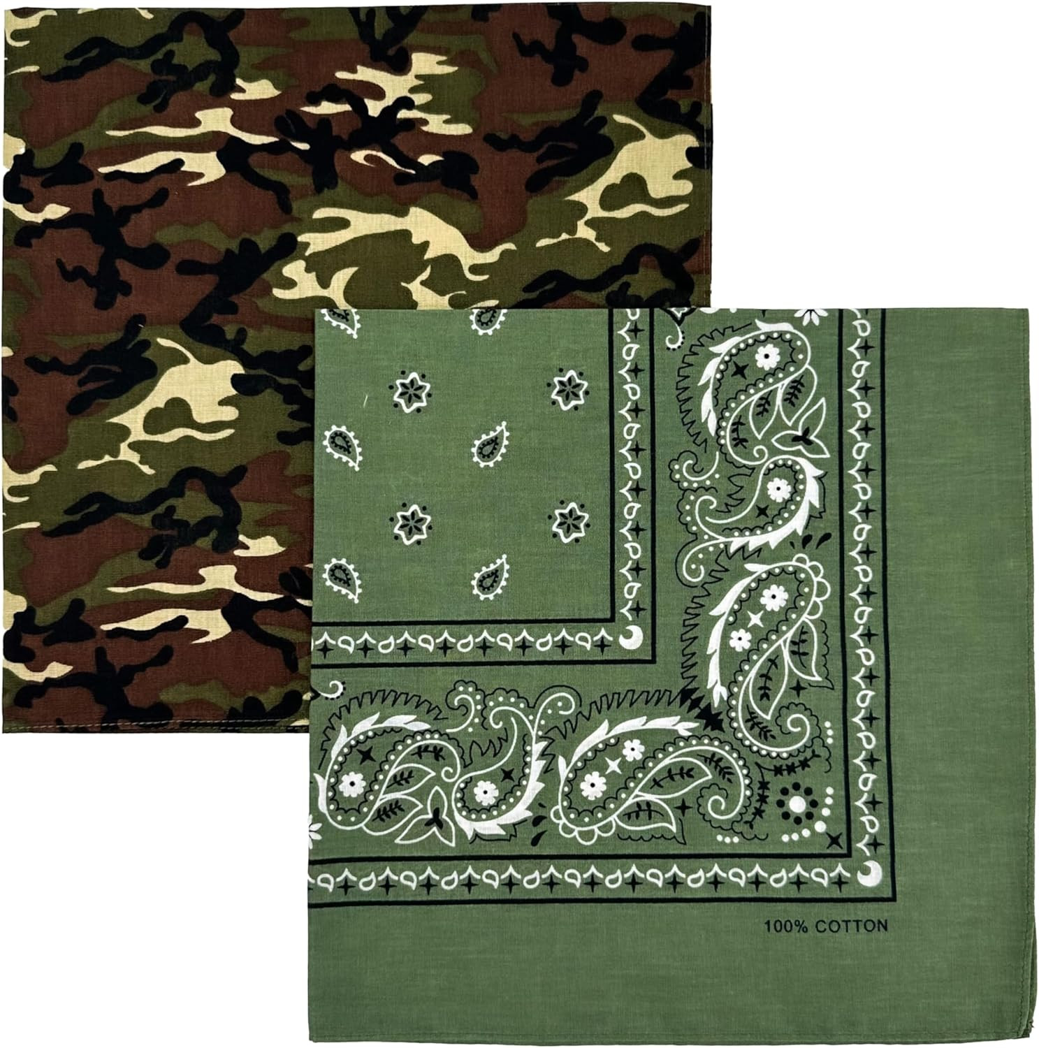 Bandana Single Pack & Double Pack Cotton for Men and Women 22 Inch