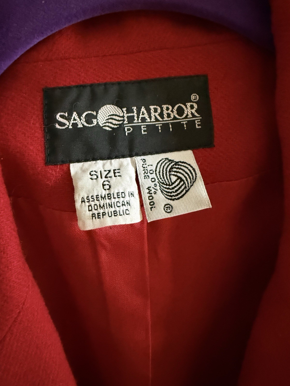 Vintage Women’s Sag Harbor 100% Wool Red Suit Blazer Size 6 petite