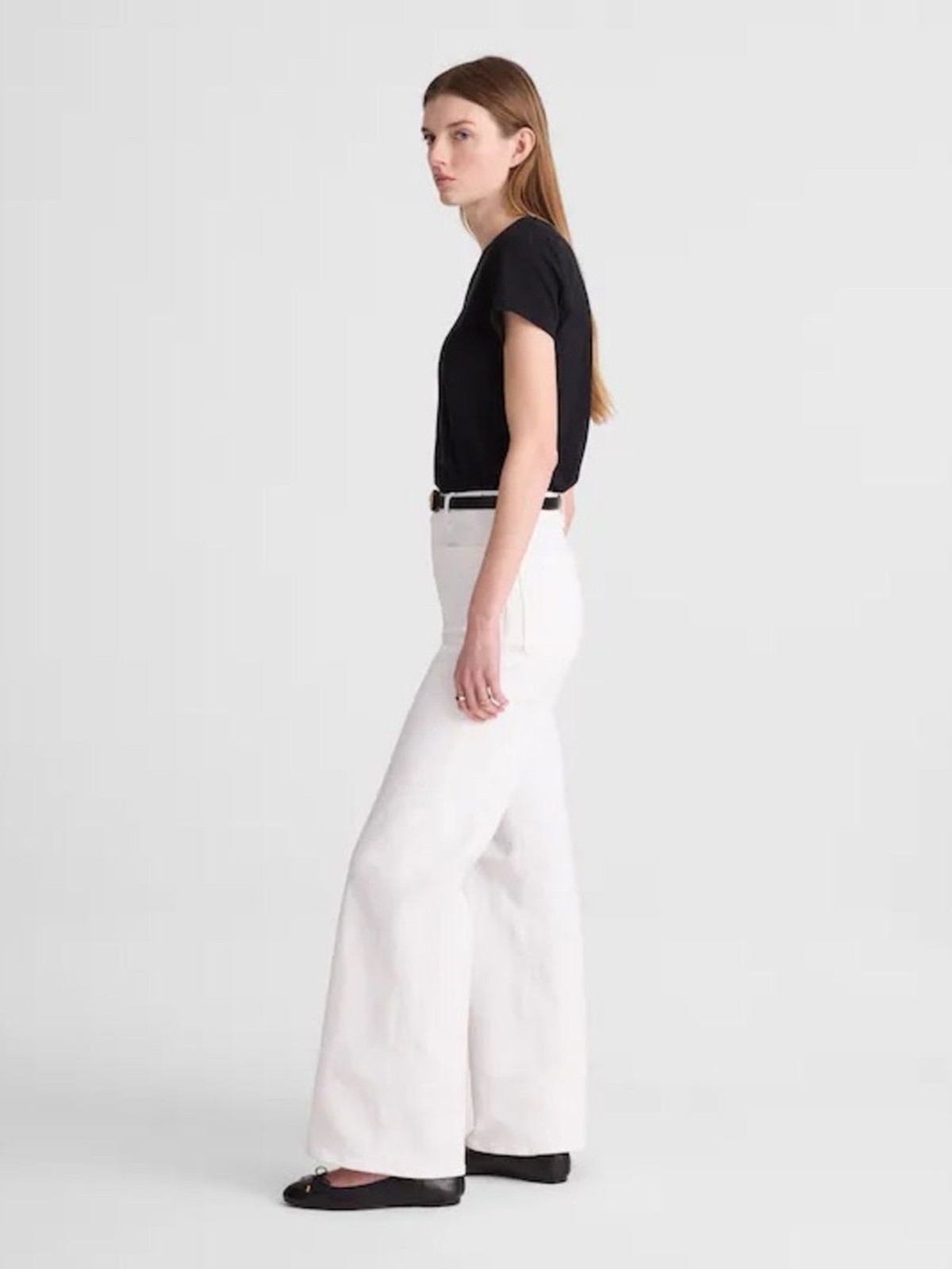 Madewell The Emmy Wide-Leg Jean in Super Stretch Denim in Tile White Size 28 NWT