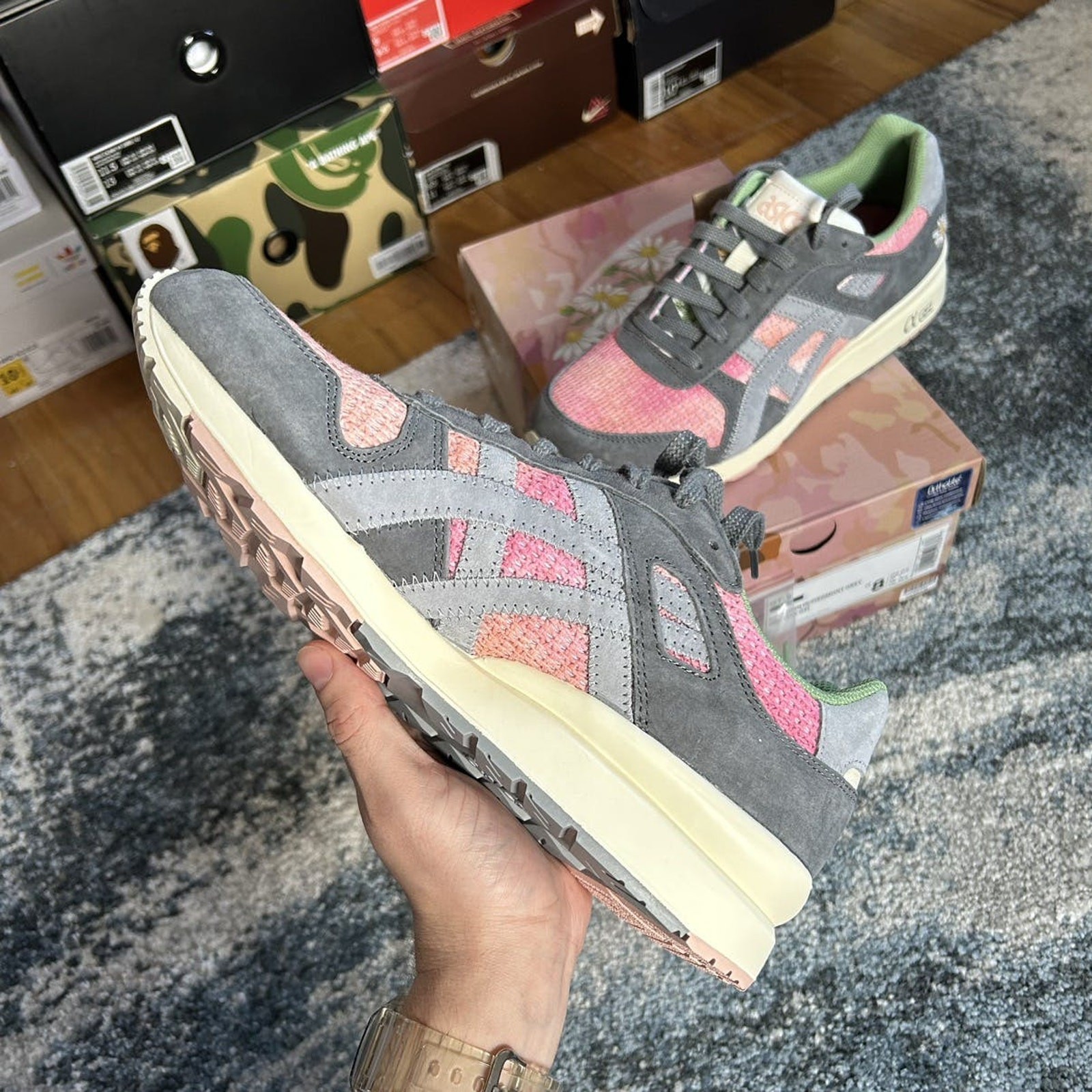 1201A510-021 asics x Up There Australia GT-ii METROPOLiS PiEDMONT GREY PiNK SAGE