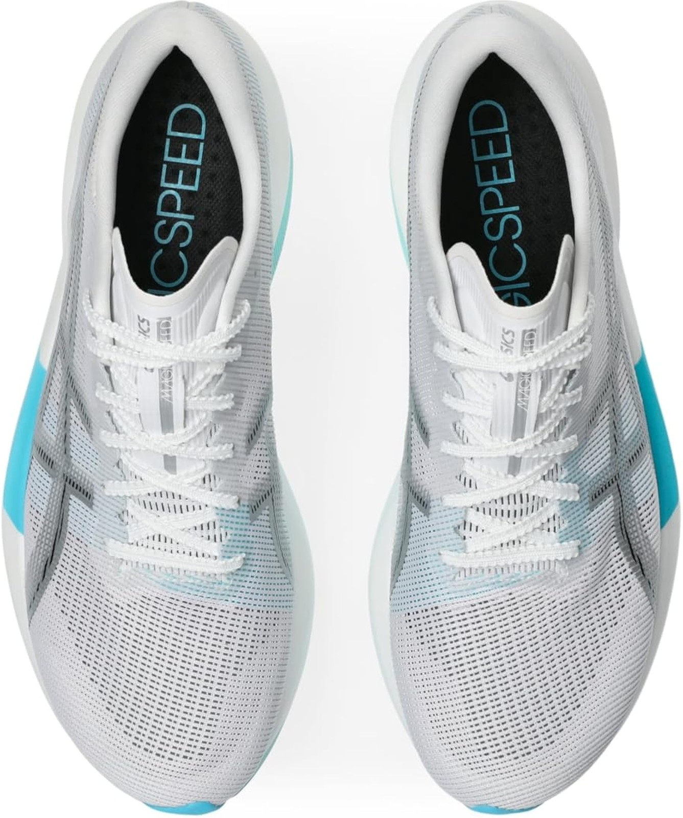 ASICS Unisex Magic Speed 5 Running Shoes, 12.5M / 14W, White/Pure Silver – White