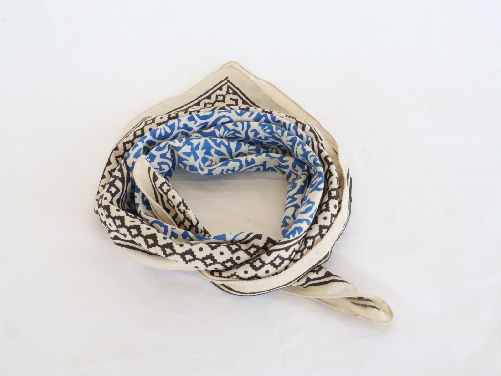 Cotton Bandana Bohemian Style 100% Cotton Neck Scarf Boho Hand Block Print Soft