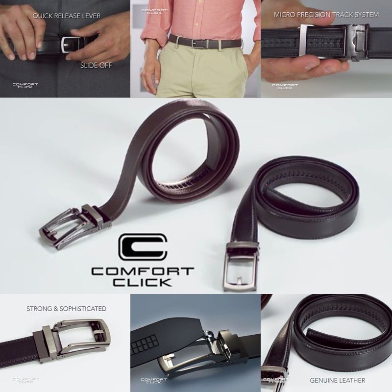 COMFORT CLICK Leather Belt Automatic Adjustable Men Gift As Seen On TV US Seller
