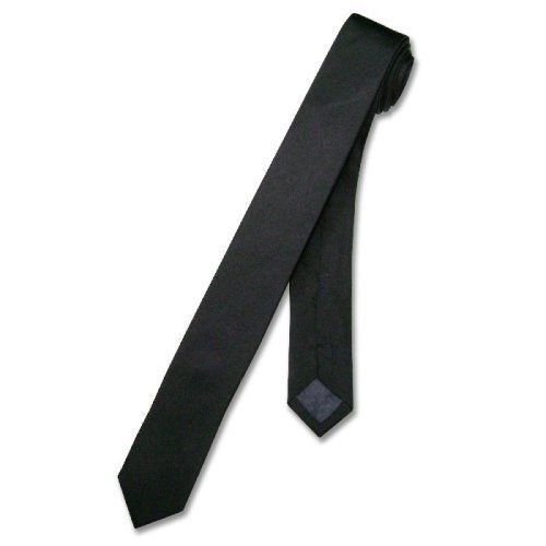 NEW Cool Narrow NeckTie Extra Skinny BLACK Thin Men’s 2″ Neck Tie USA Seller
