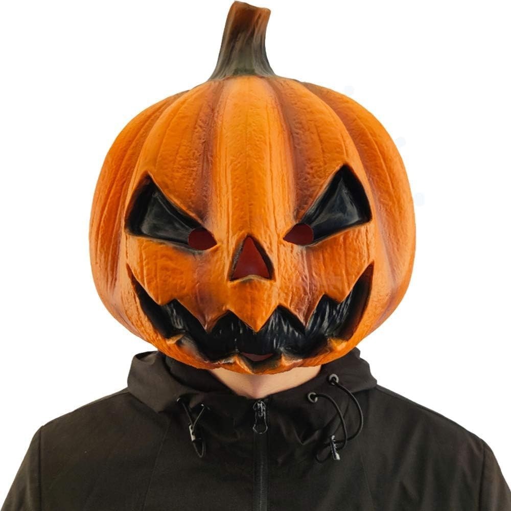 Eco-Friendly Pumpkin Head Mask for Halloween Parties – One Size Fits All