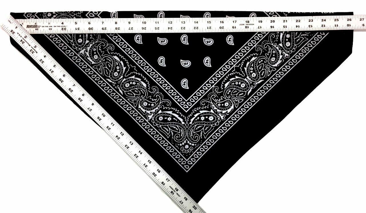 VELCRO®Brand ADJUSTABLE BLACK PAISLEY FACE COVER REVERSIBLE BIKER NECK BANDANA