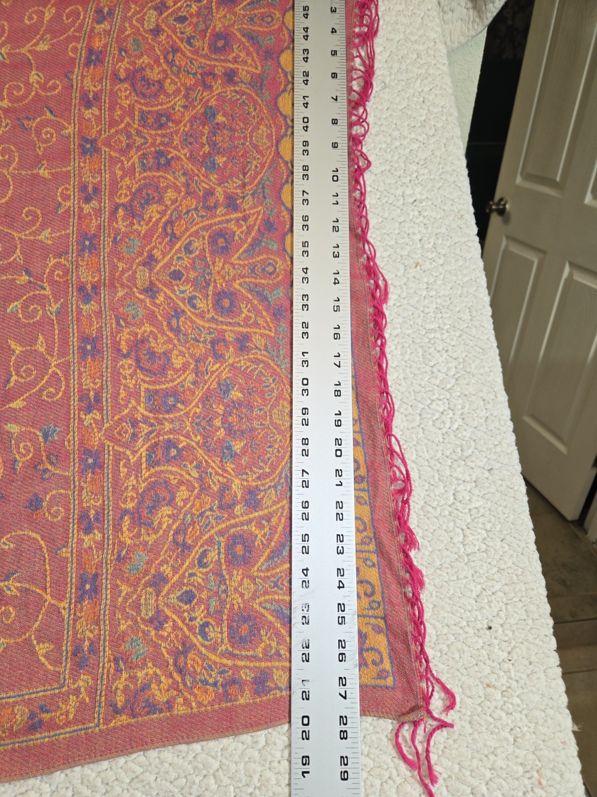 Pashmina 55 Silk 45 Shawl Scarf 28 X 60 Paisley Pattern Boho Hippy