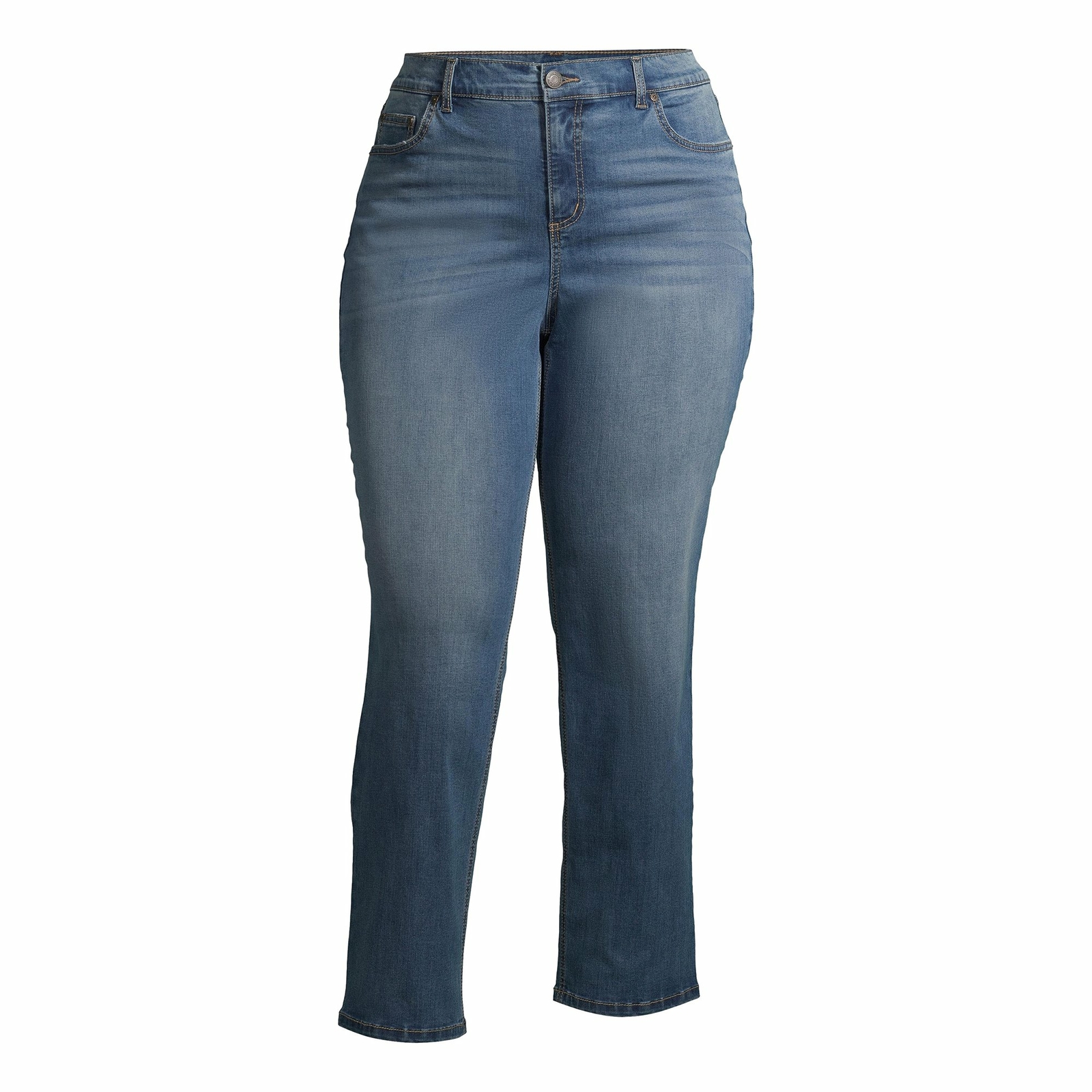 Terra and Sky Women’s Plus Size Core Denim Straight Leg Jeans Various Sizes Wash