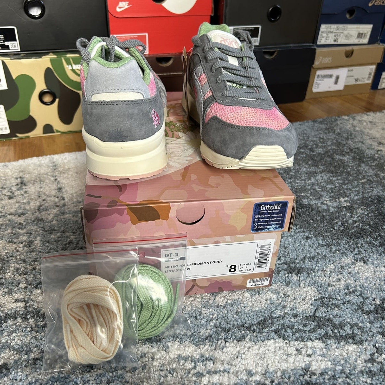 1201A510-021 asics x Up There Australia GT-ii METROPOLiS PiEDMONT GREY PiNK SAGE