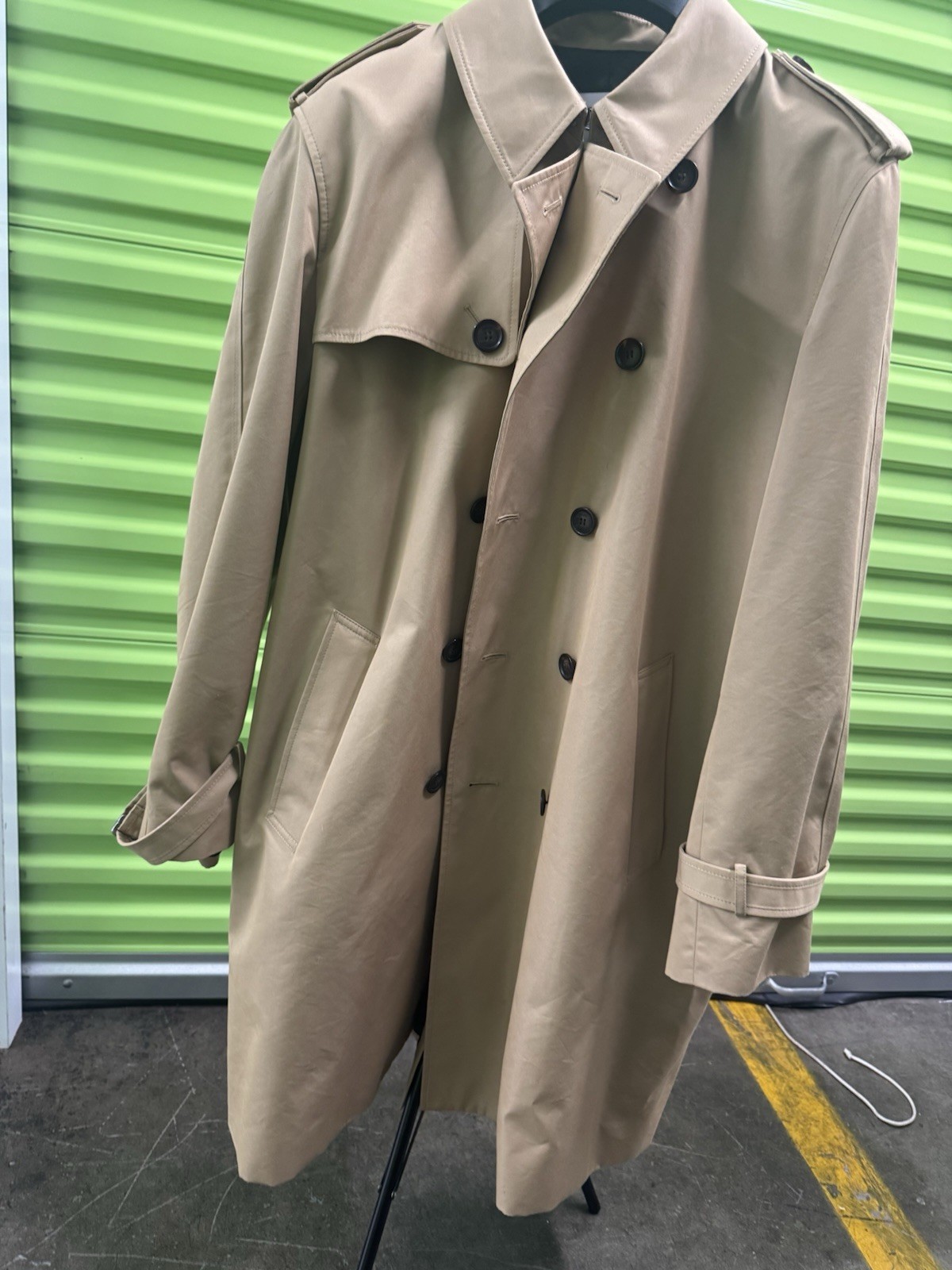 Coach Men’s Beige Long Trench Coat Cotton Blend Button Closure Size xxl