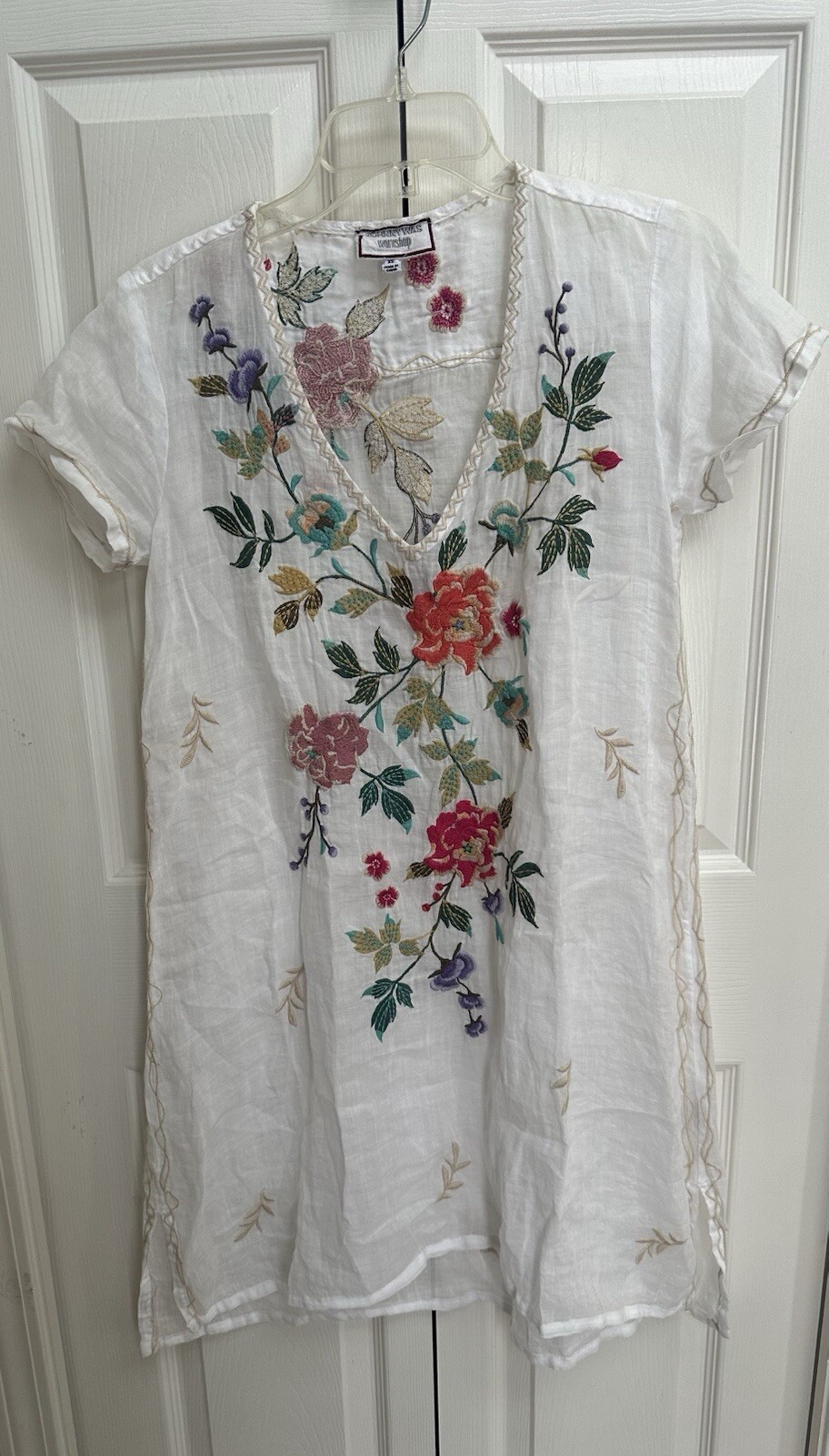 $250 Johnny Was SZ XS Adele Drape Tunic Swing Dress NO SLIP ~ Otherwise PRISTINE