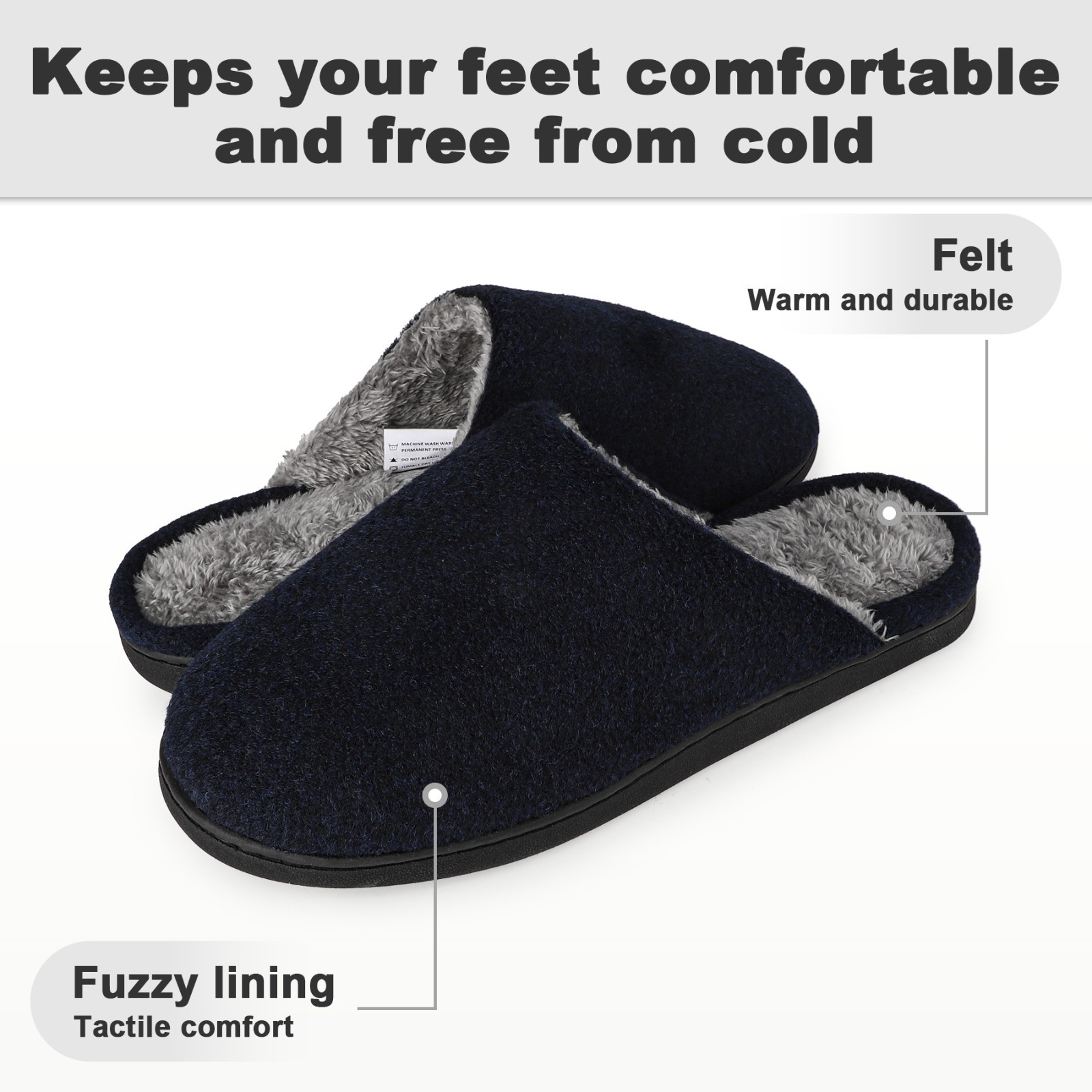 Tiestra Mens Memory Foam House Slippers Lightweight Comfort Slip On House Shoes