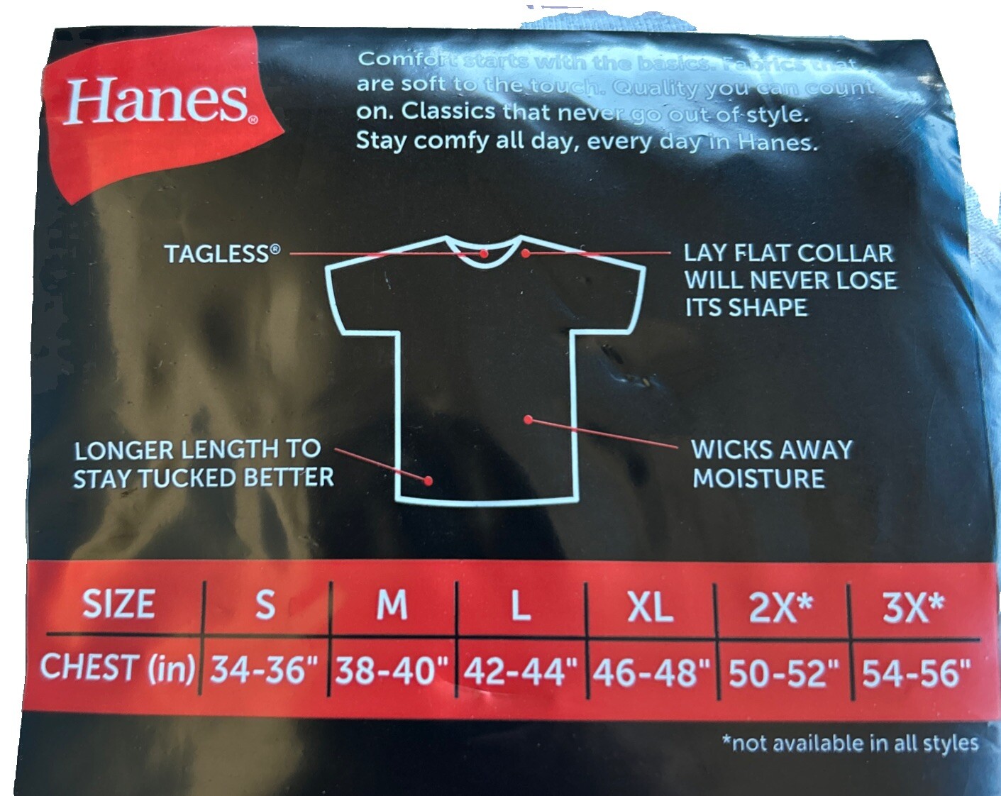 Hanes 6-pack Mens T-Shirt Moisture-Wicking Cotton Crewneck Tees Black, Gray XL
