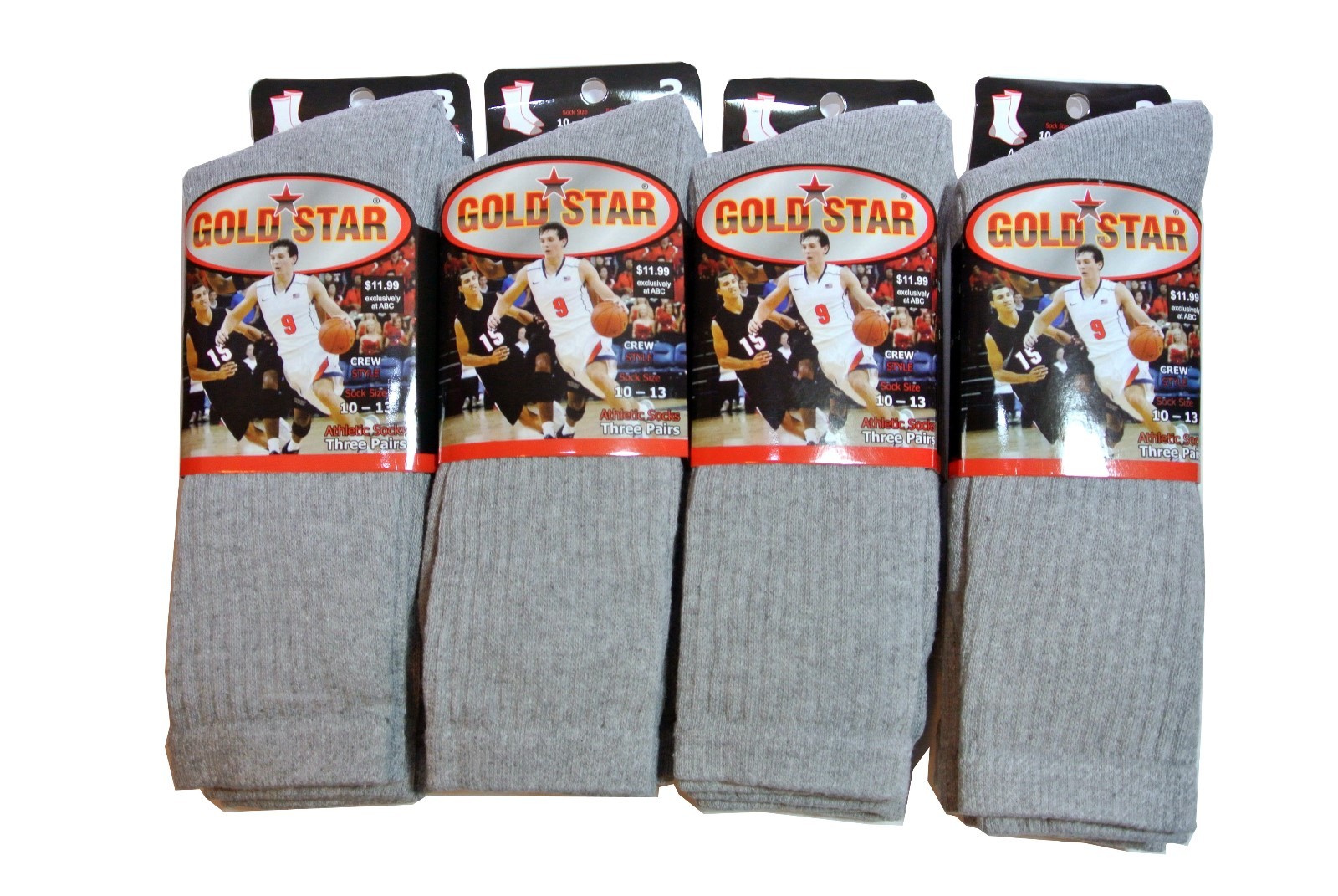 3 OR 12 pairs Men’s Crew Socks Cotton Cushion Sport 10-13 Multi-color