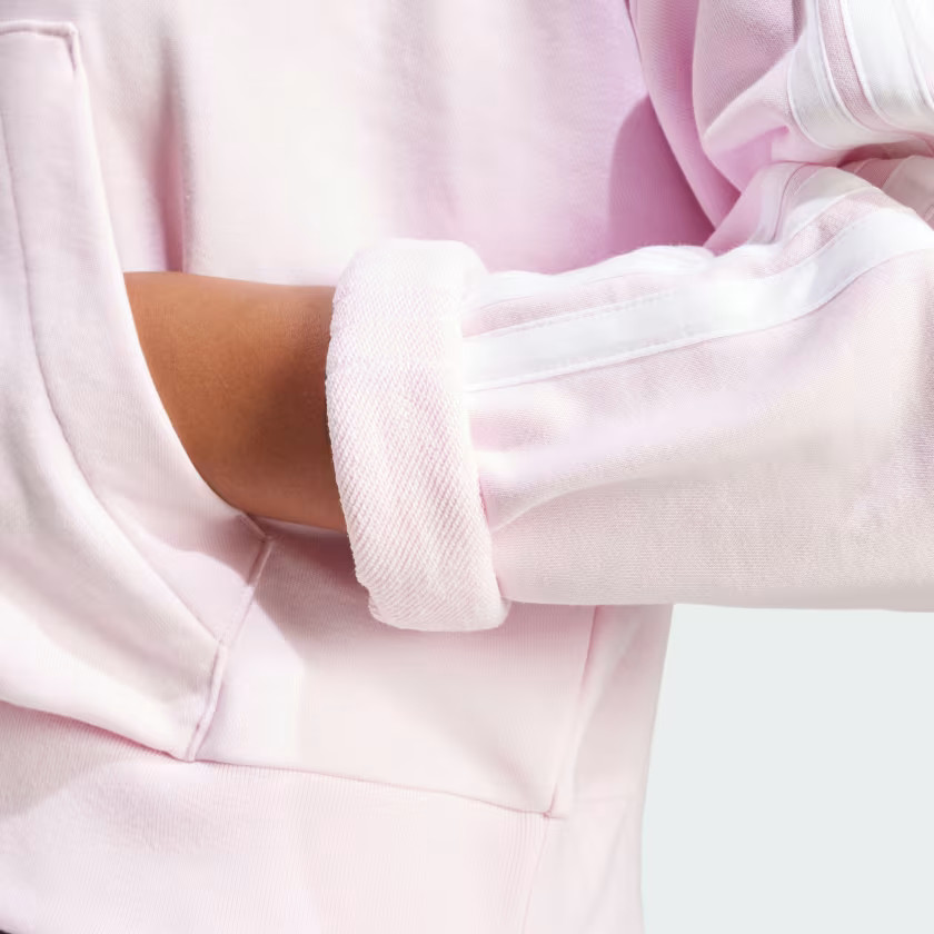 adidas women Essentials 3-Stripes French Terry Quarter-Zip Hoodie