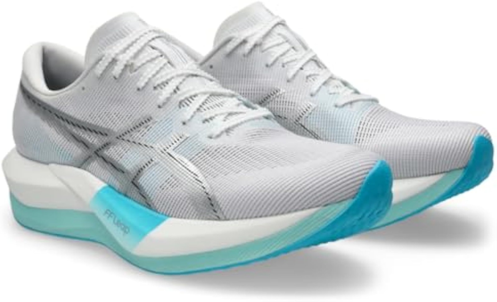 ASICS Unisex Magic Speed 5 Running Shoes, 12.5M / 14W, White/Pure Silver – White