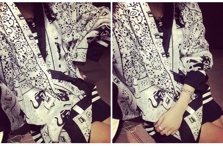 Ethnic Print Cotton Linen Scarf Shawl Wrap Large Cover for Summer Beach Sun