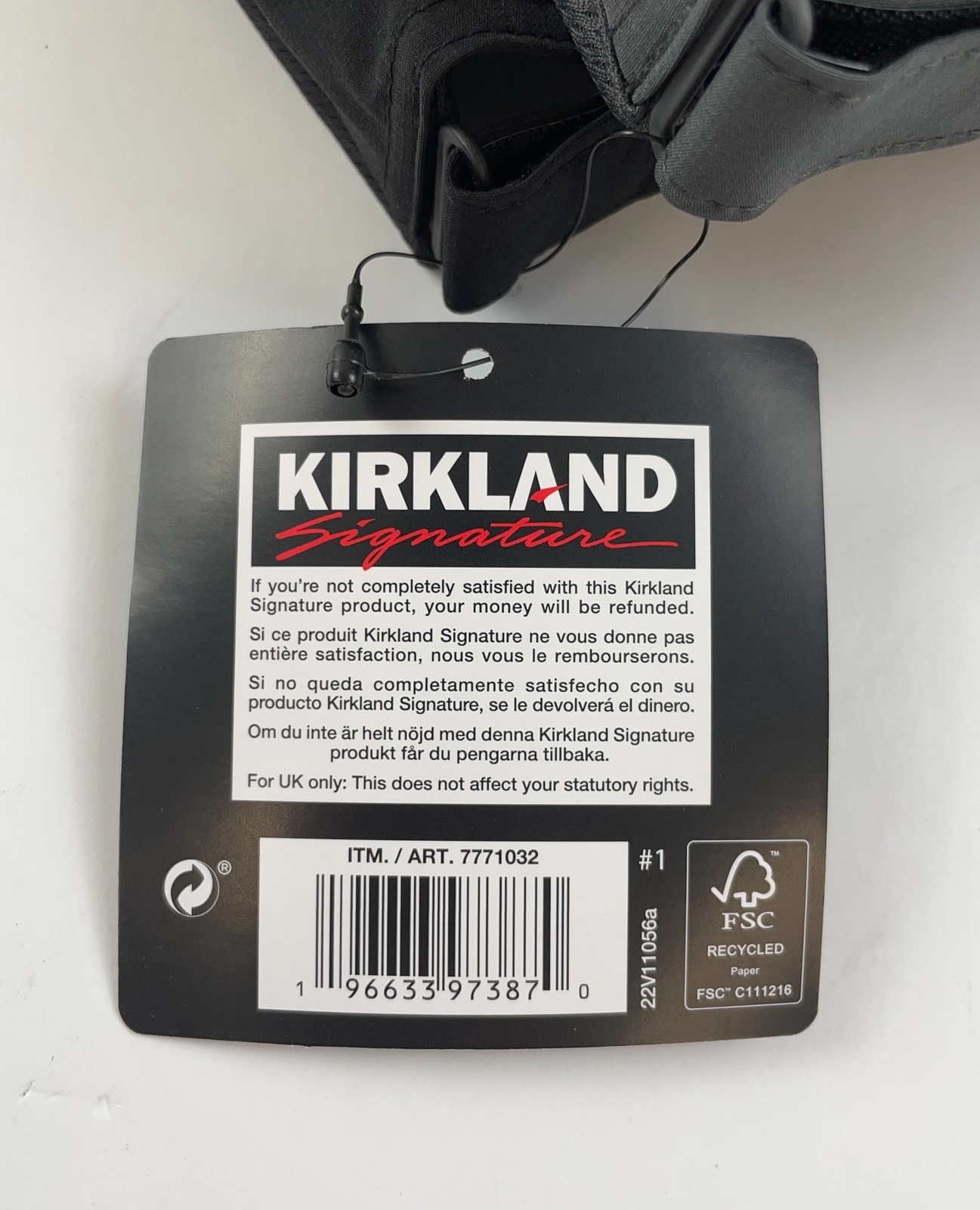 Kirkland Signature Logo Premium Costco Hat Moisture-Wicking Unisex Gray Black